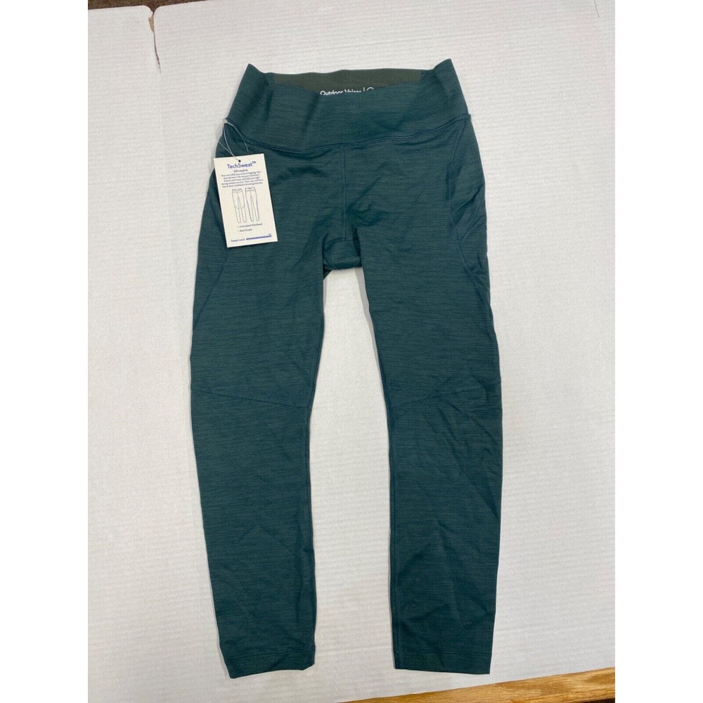 Outdoor Voices Dark Green space dye midrise cropped legging women small (b7)